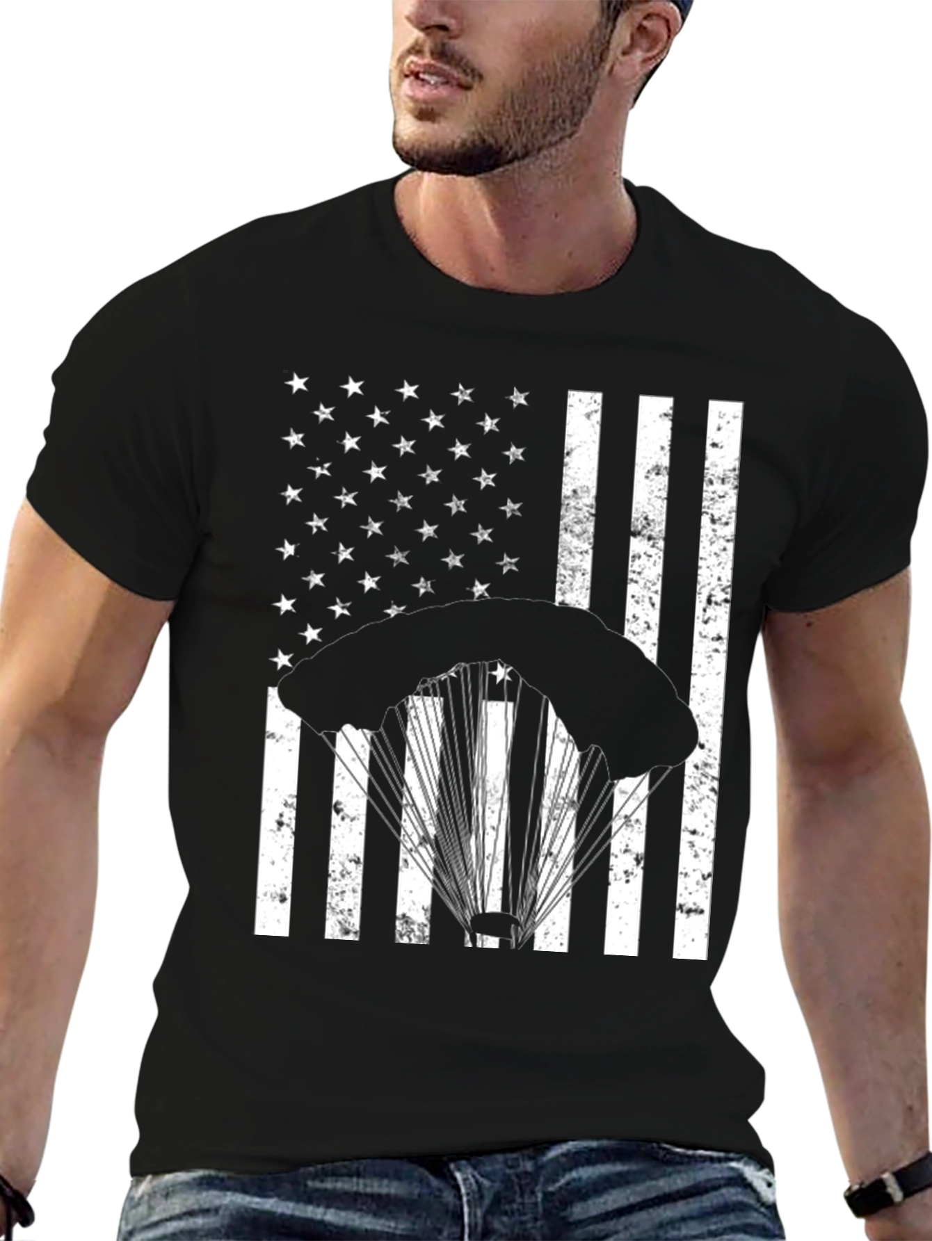 Parachute American Flag T-Shirt