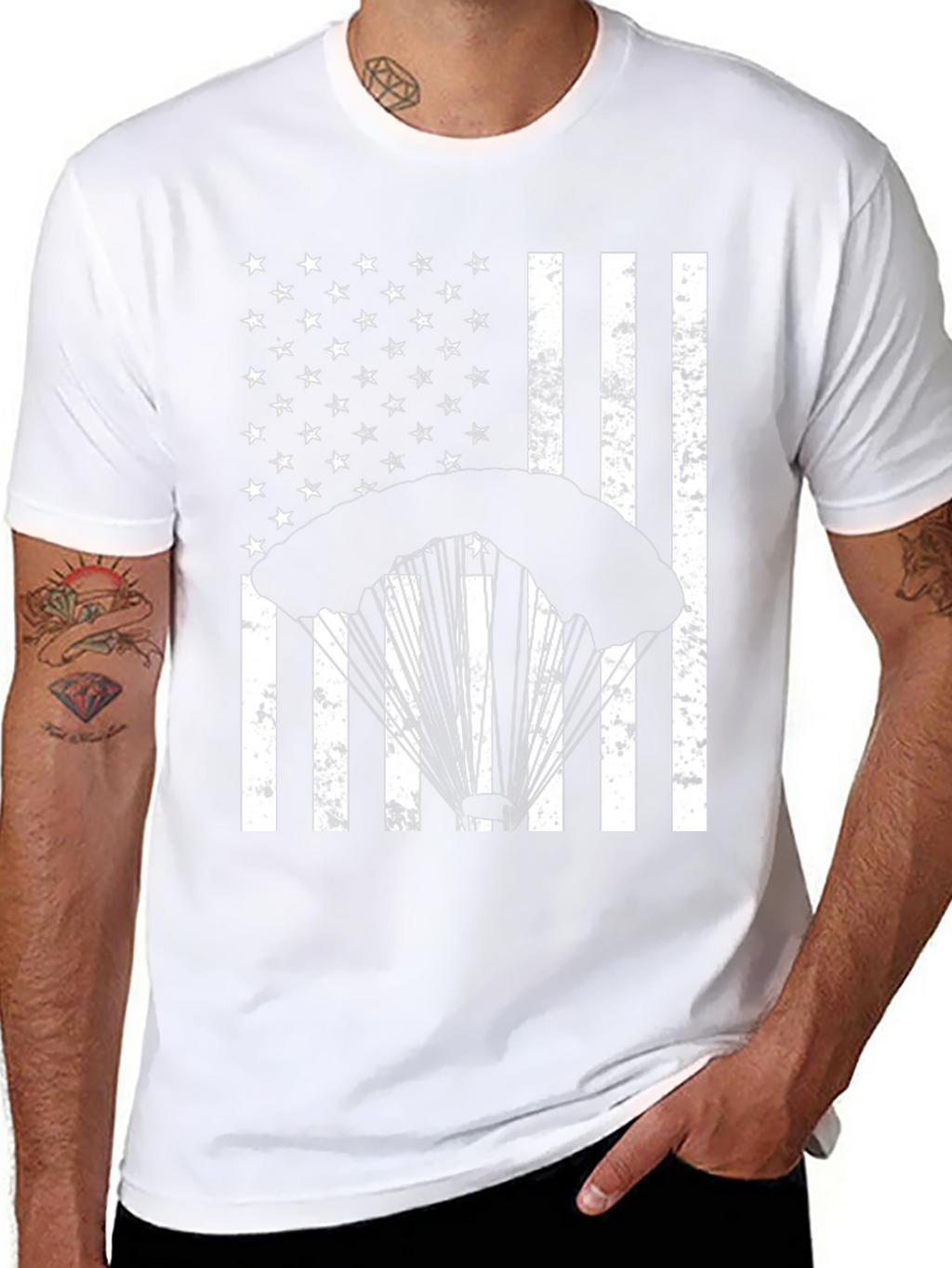 Parachute American Flag T-Shirt