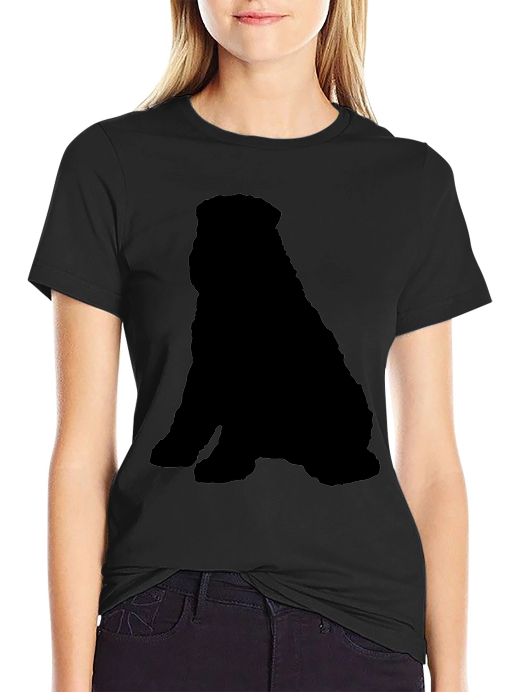 Black Dog Silhouette T-Shirt - Casual & Stylish