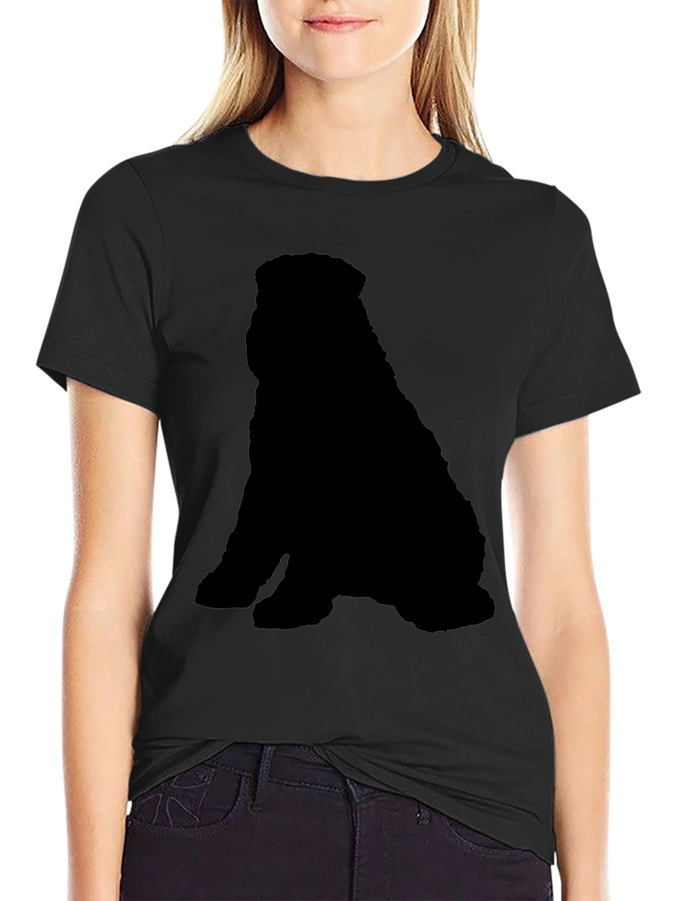 Black Dog Silhouette T-Shirt - Casual & Stylish