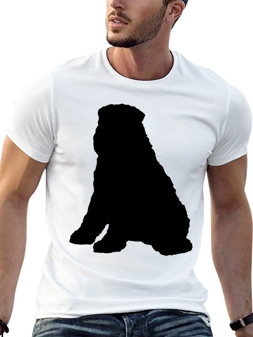 Black Dog Silhouette T-Shirt - Casual & Stylish