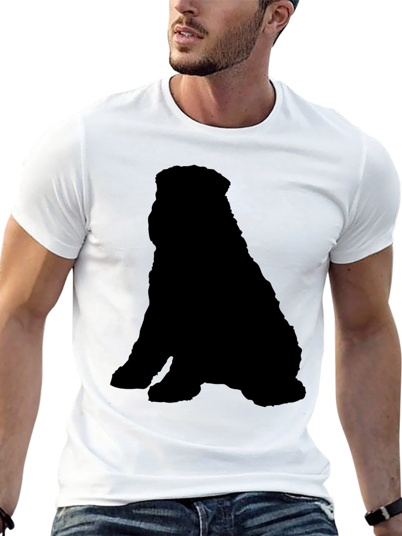 Black Dog Silhouette T-Shirt - Casual & Stylish