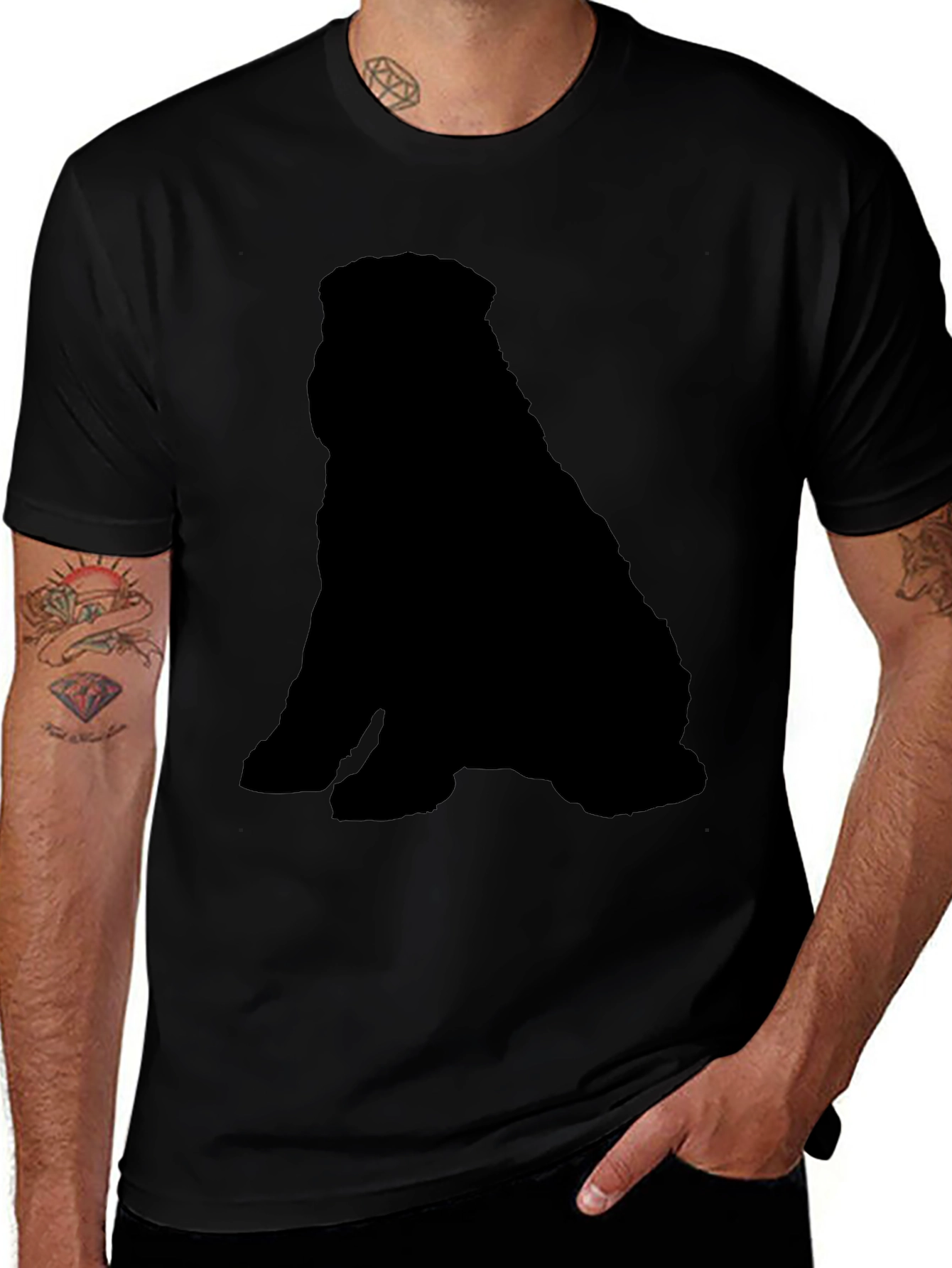 Black Dog Silhouette T-Shirt - Casual & Stylish