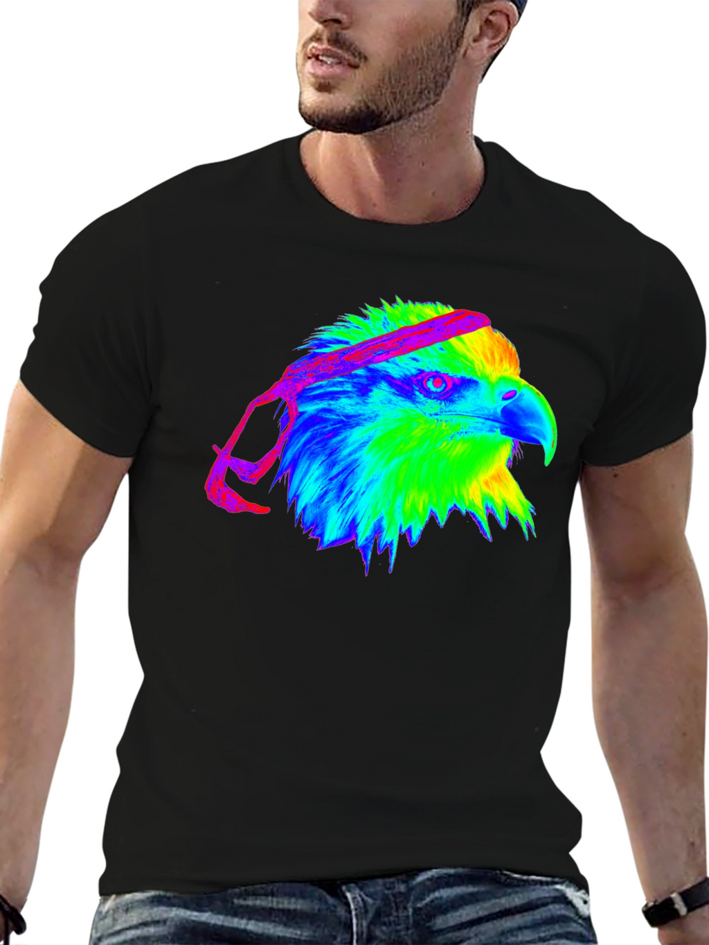 Eagle Head Graphic Tee - Black T-Shirt