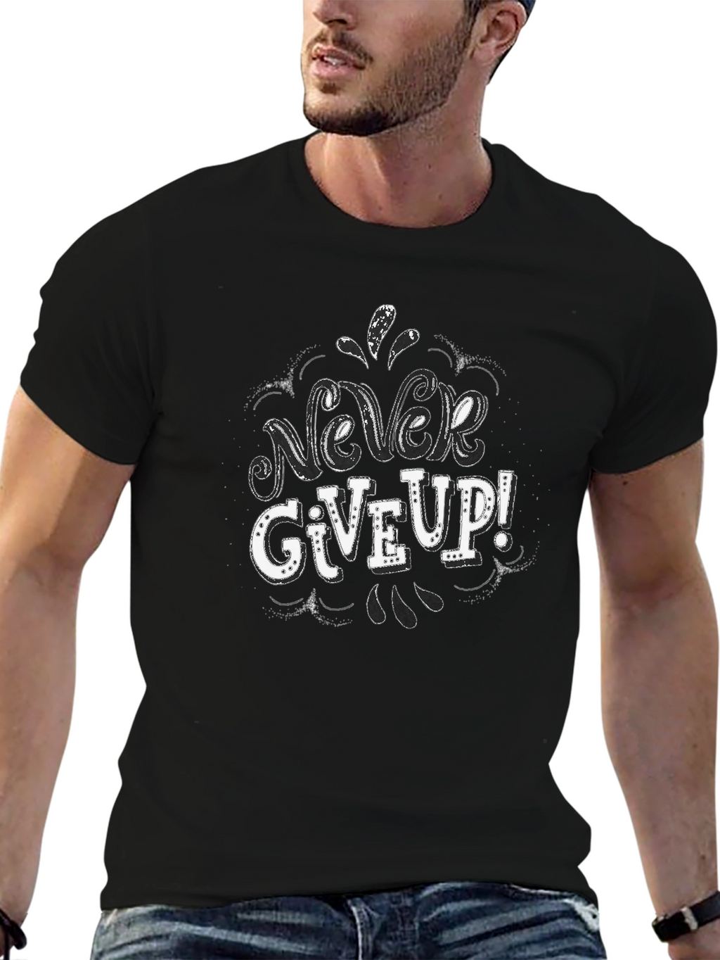Never Give Up Graphic T-Shirt - Motivational Tee