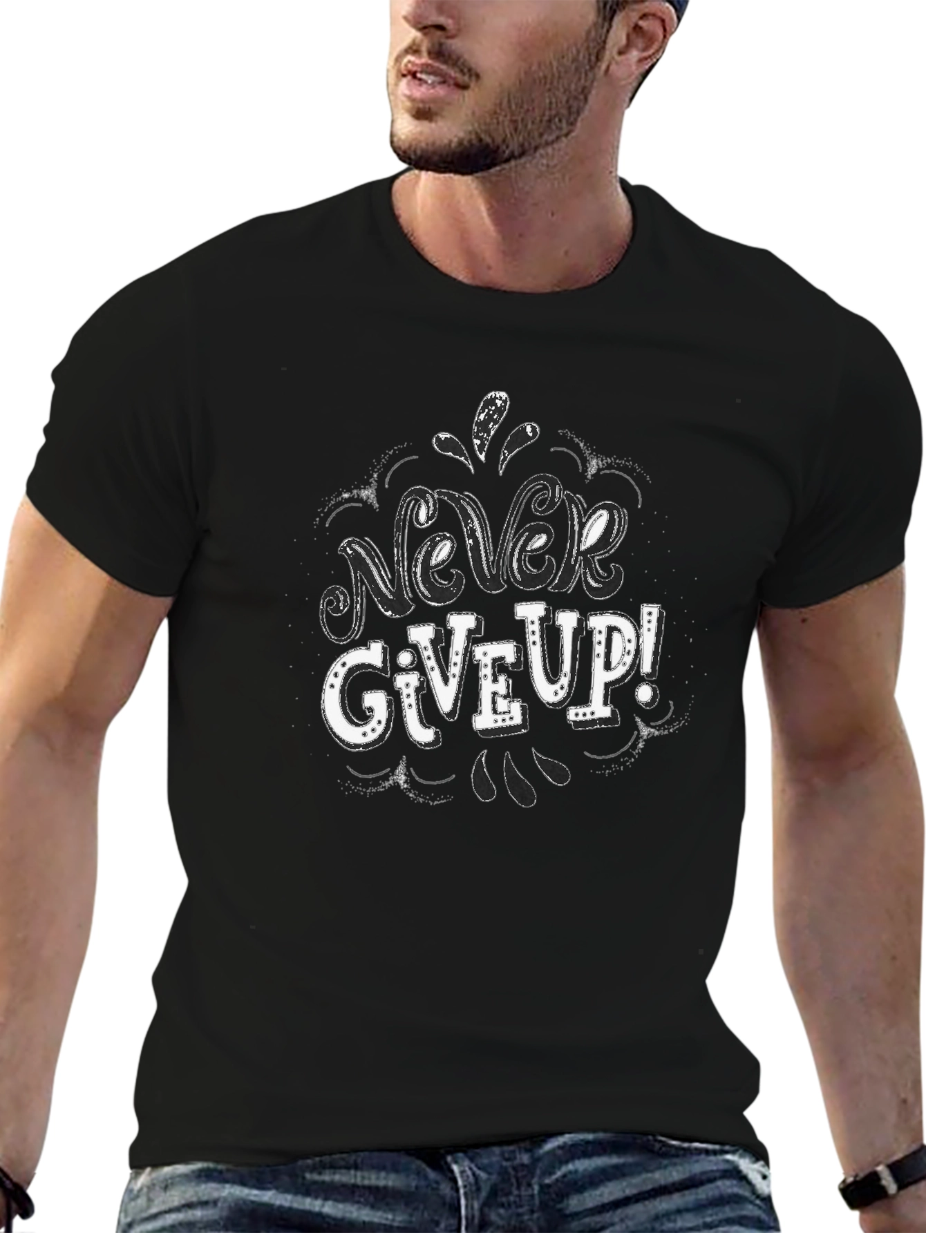 Never Give Up Graphic T-Shirt - Motivational Tee