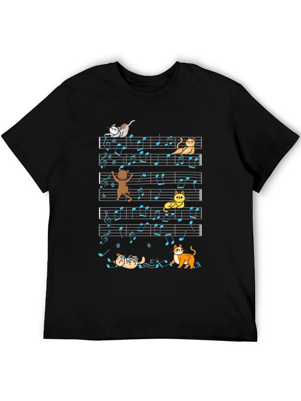 Cat Music Score T-Shirt