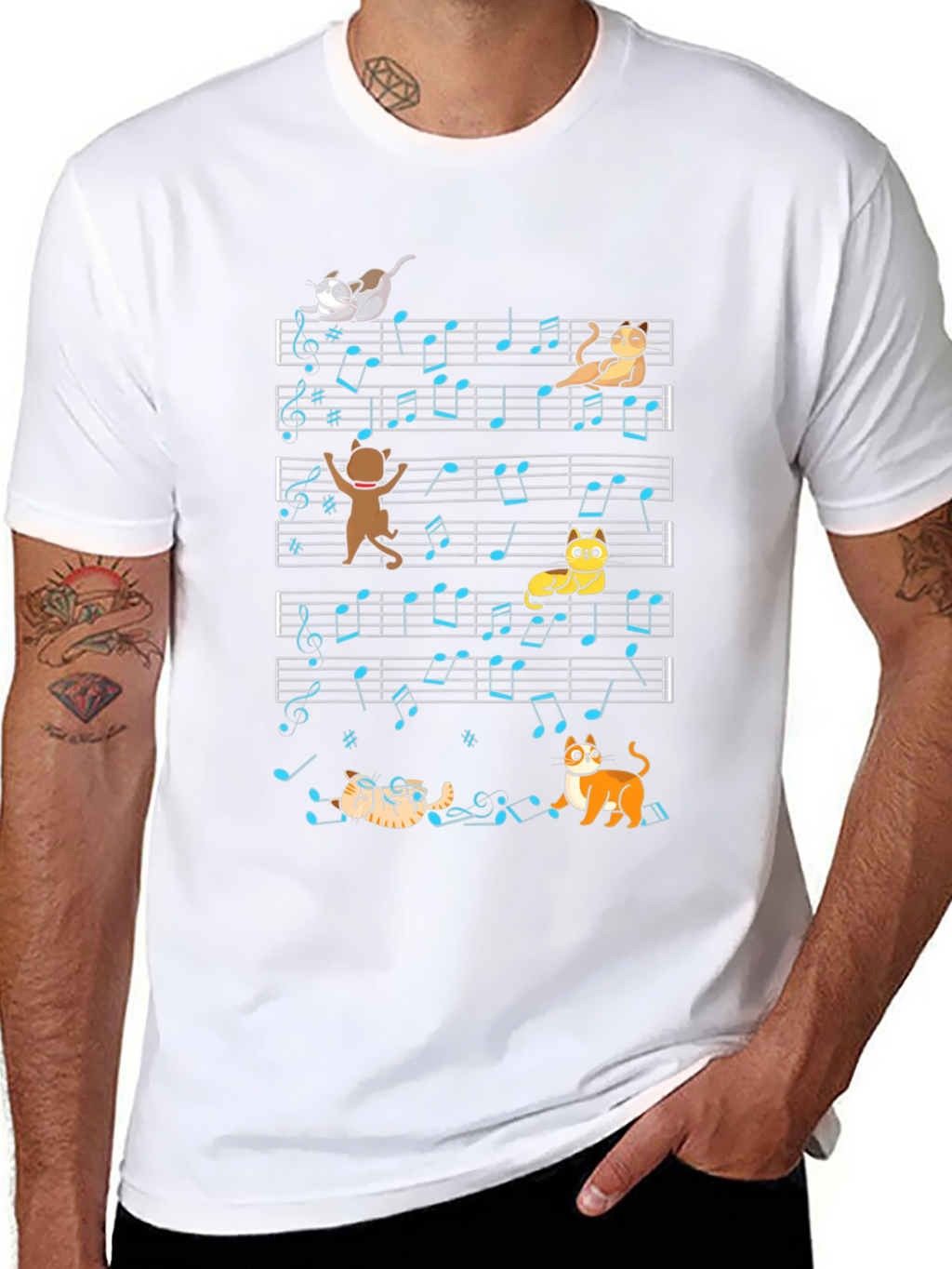 Cat Music Score T-Shirt