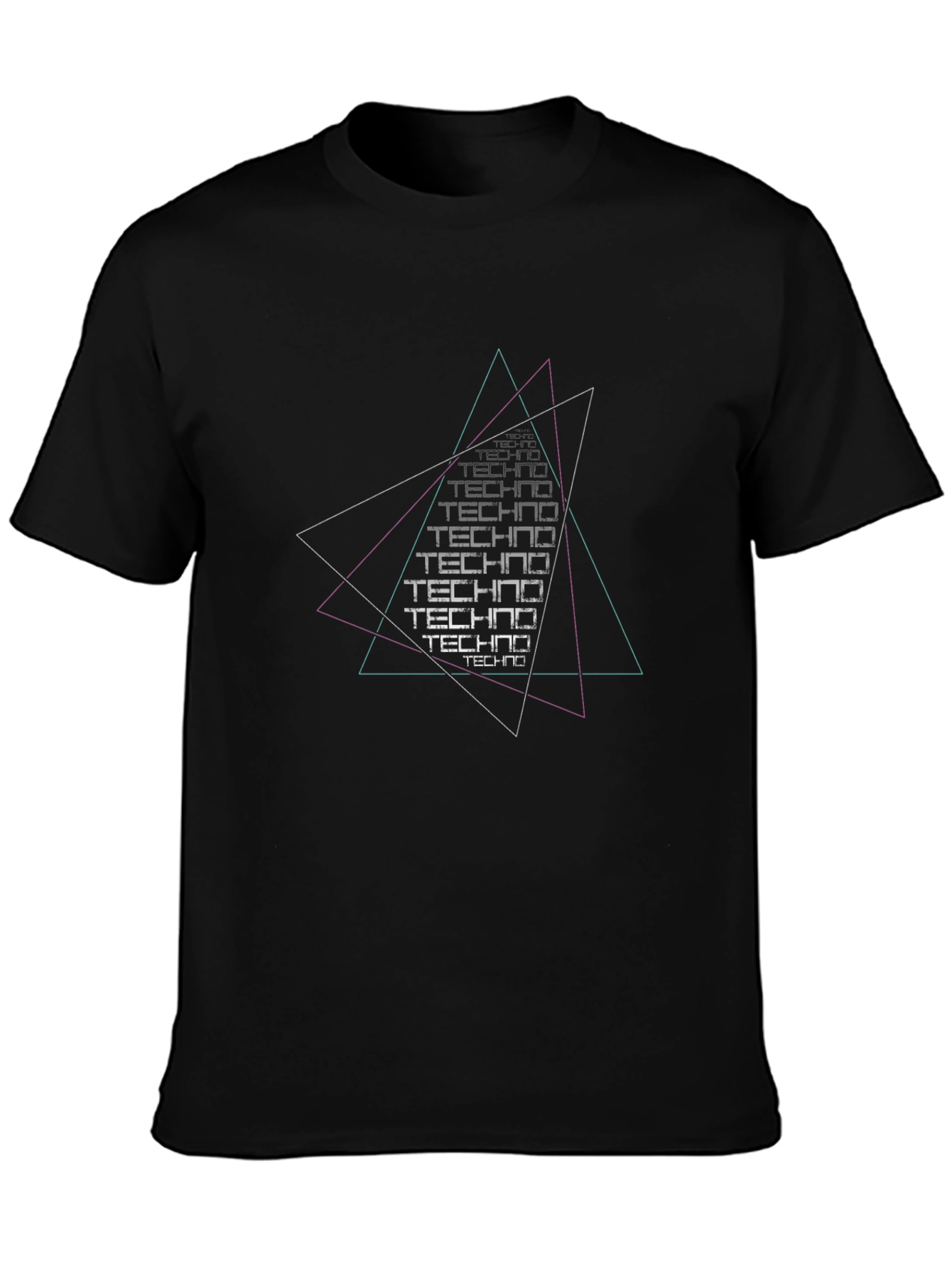 Techno Graphic Black T-Shirt - Modern Design