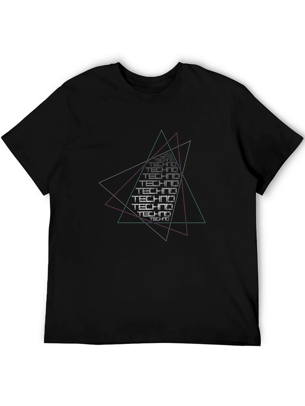 Techno Graphic Black T-Shirt - Modern Design