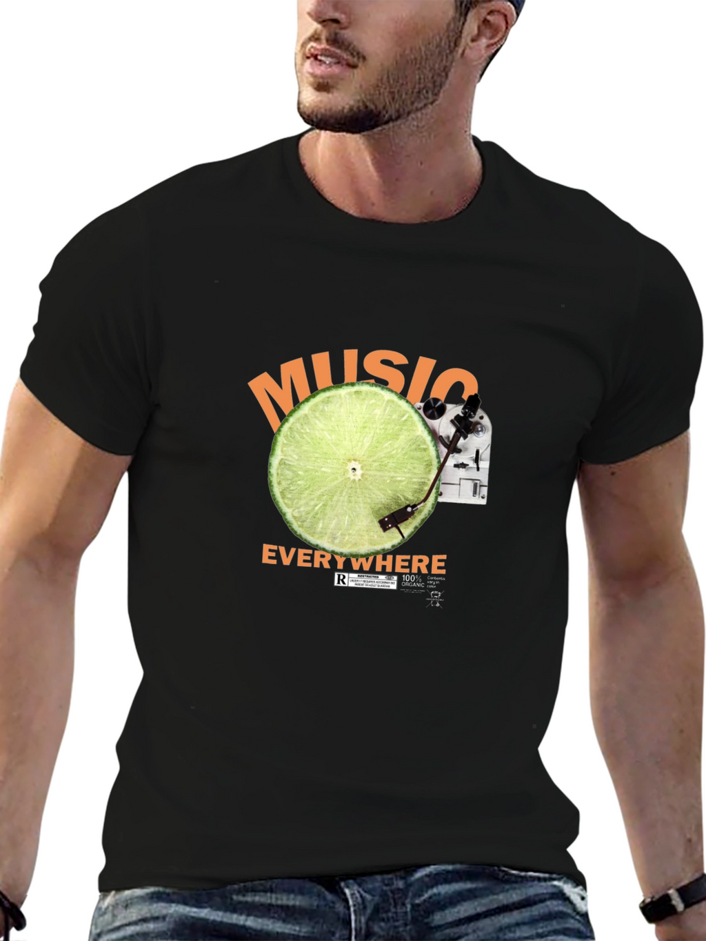 Music Everywhere Black T-Shirt
