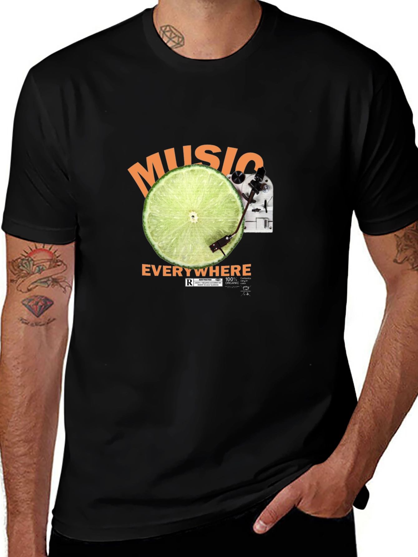 Music Everywhere Black T-Shirt