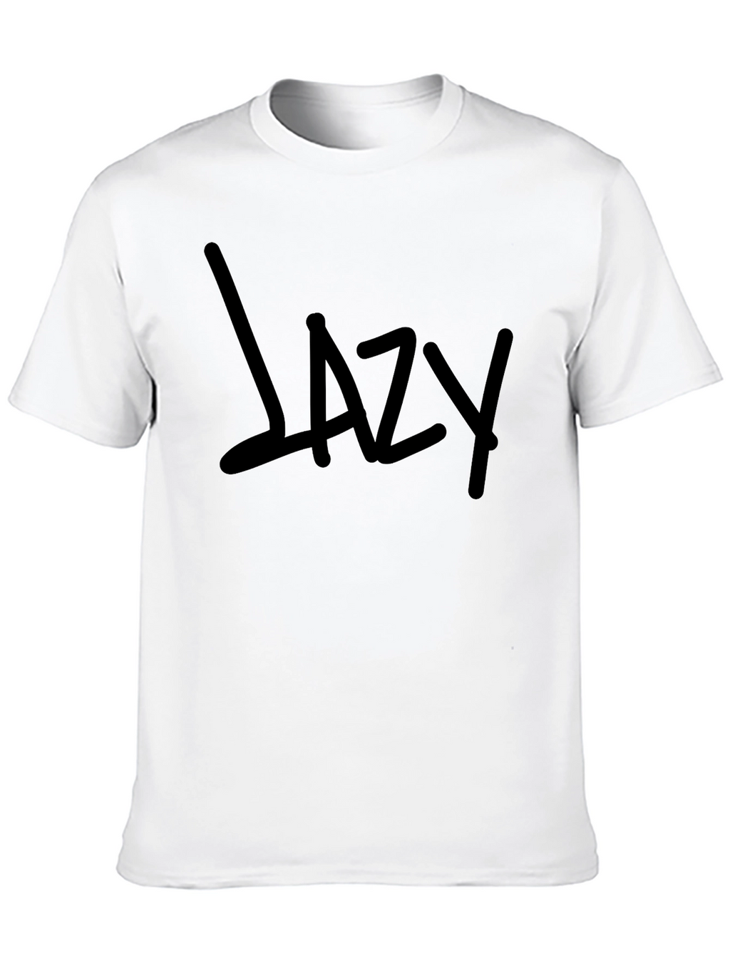 Lazy Graphic Print Mens Black T-Shirt