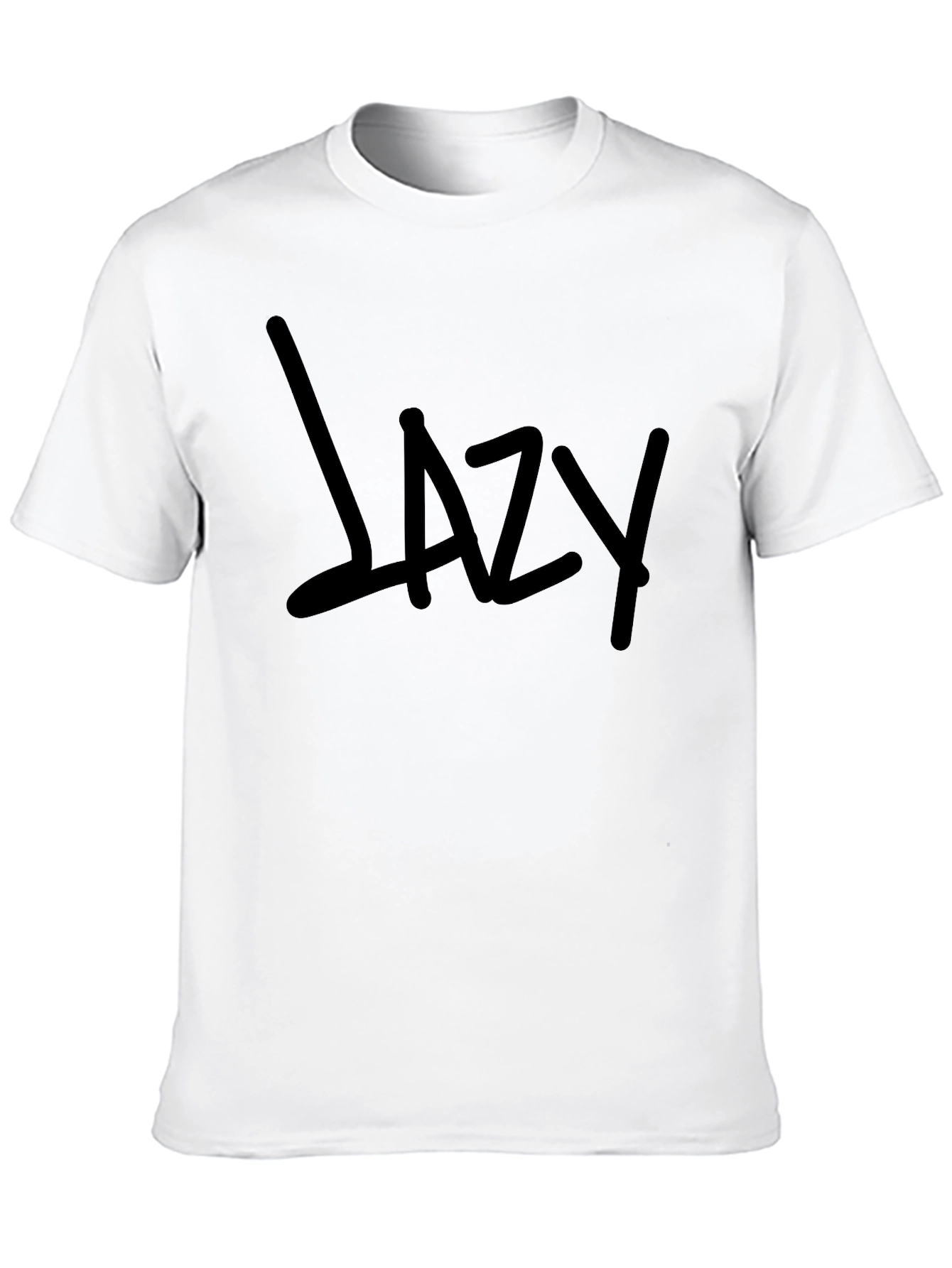 Lazy Graphic Print Mens Black T-Shirt