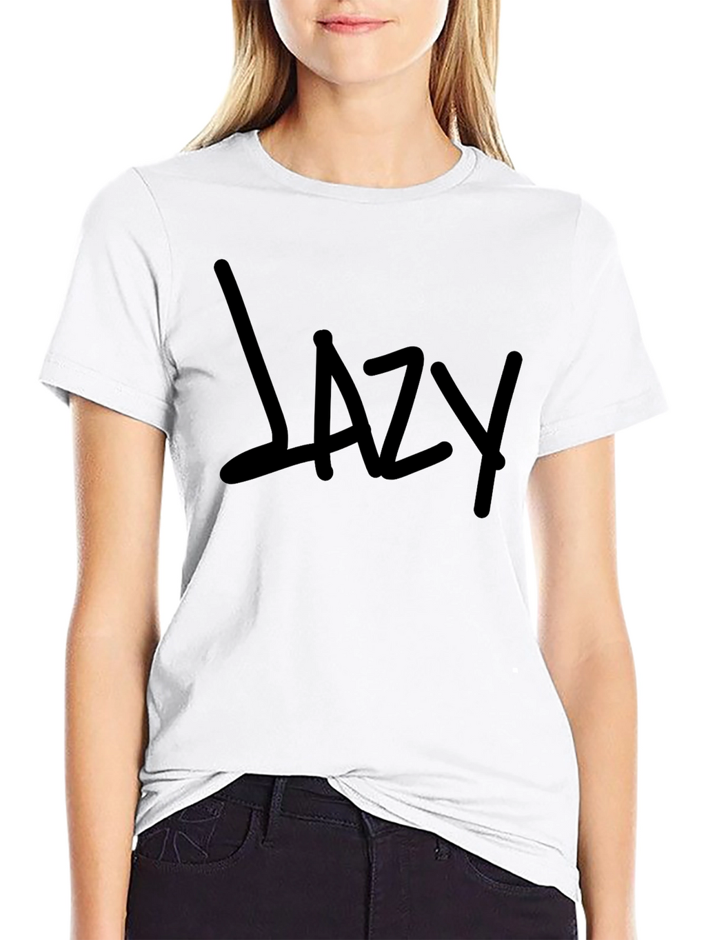 Lazy Graphic Print Mens Black T-Shirt