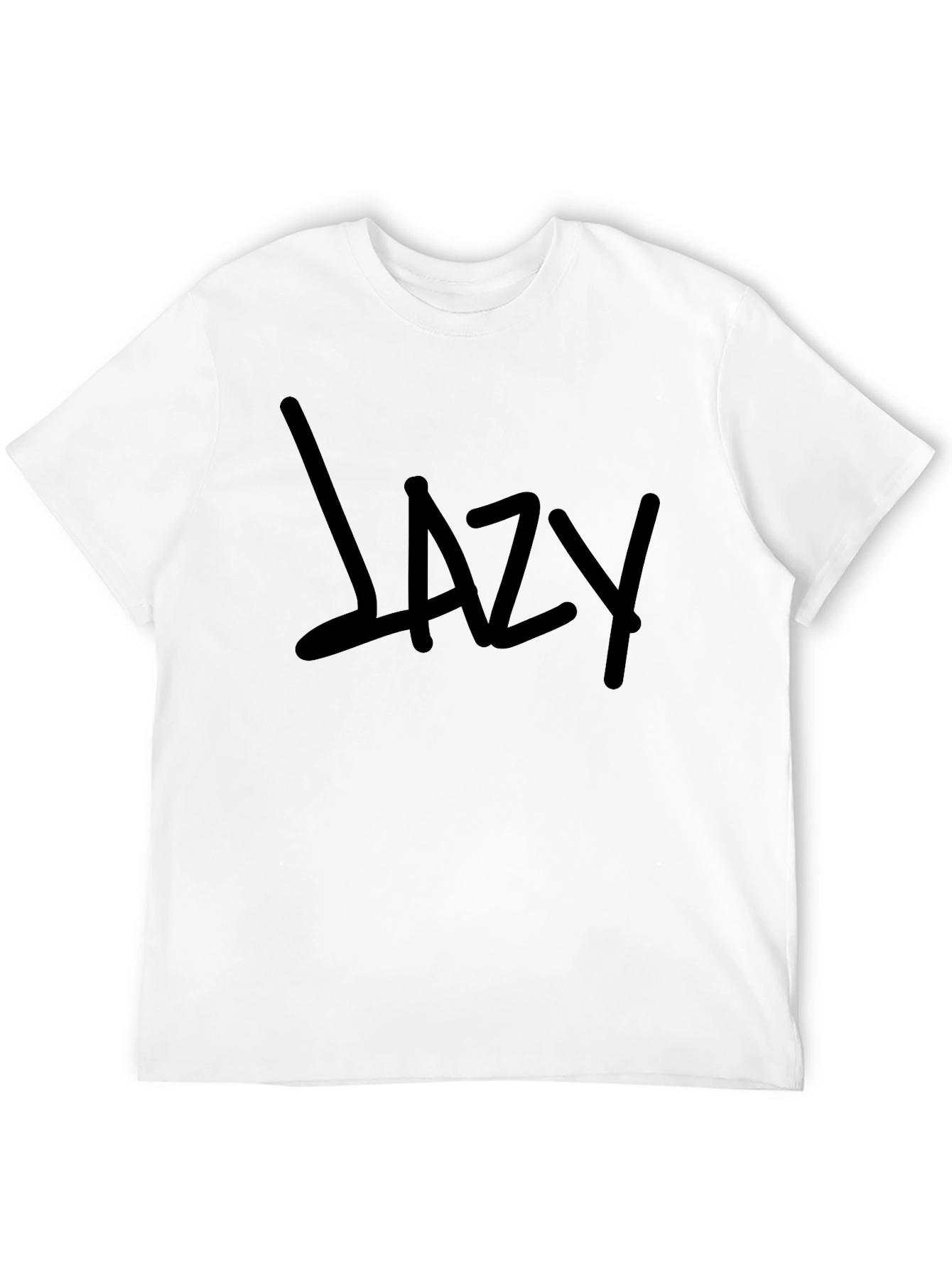 Lazy Graphic Print Mens Black T-Shirt