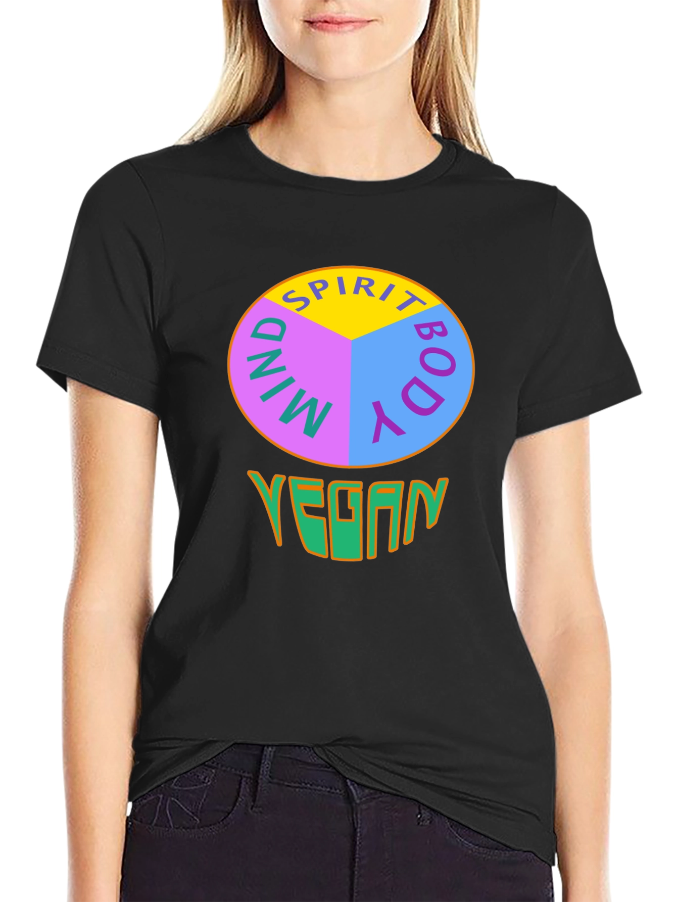 Vegan Mind Body Spirit Graphic T-Shirt