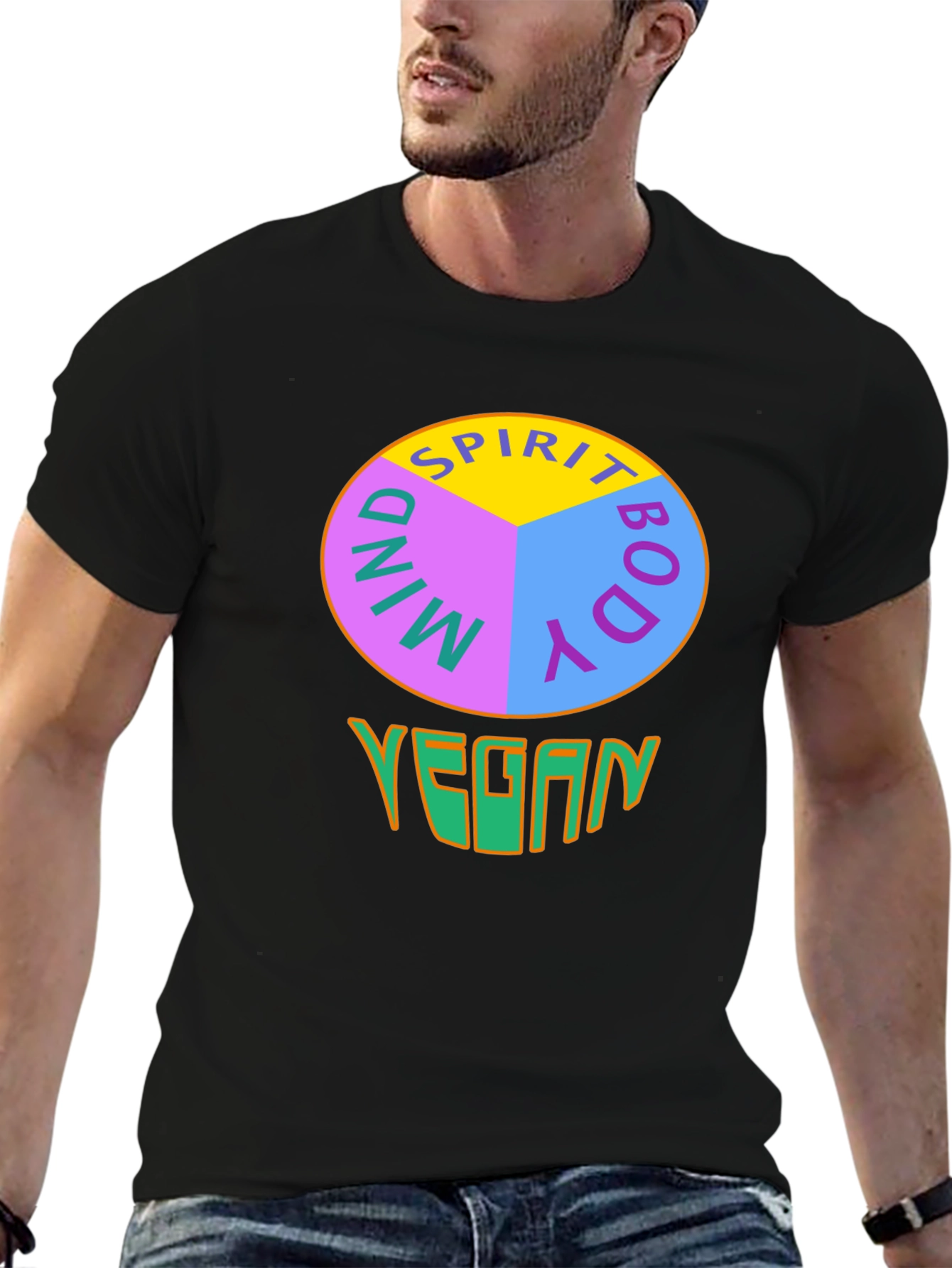 Vegan Mind Body Spirit Graphic T-Shirt