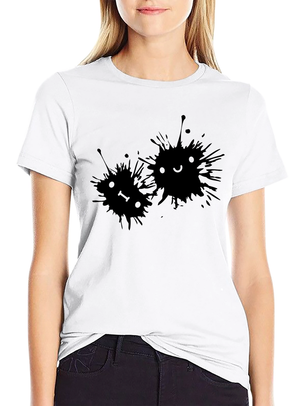 Cute Ink Splatter Face Tee - Unisex