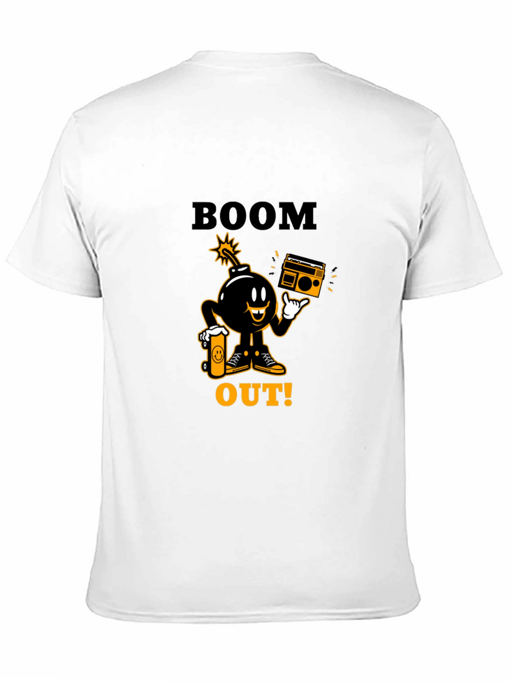 Boom Out! Graphic Print Black T-Shirt
