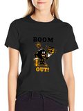 Boom Out! Graphic Print Black T-Shirt