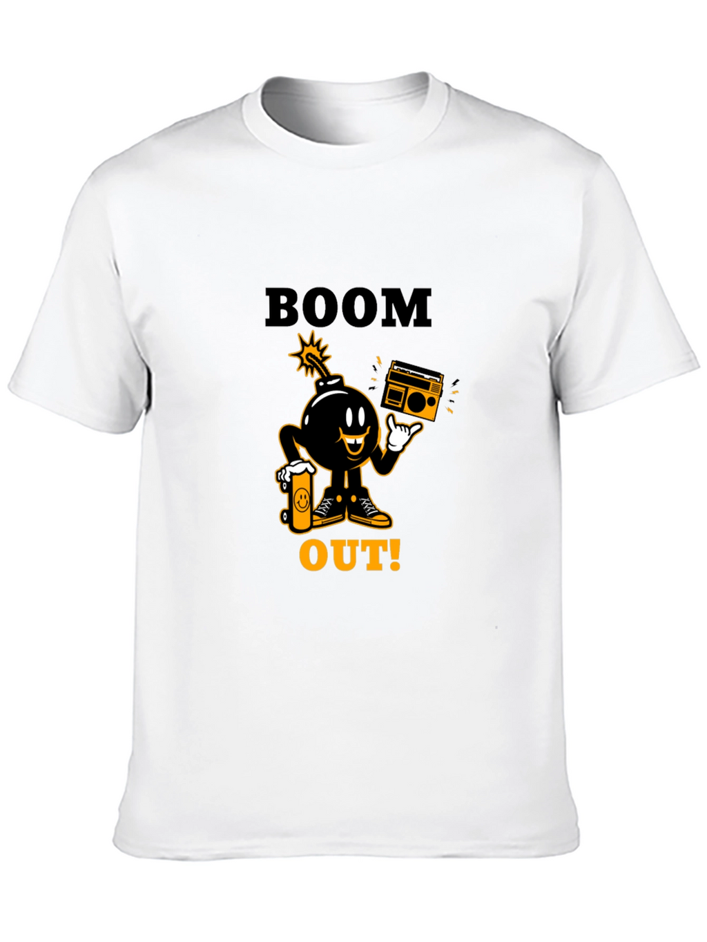 Boom Out! Graphic Print Black T-Shirt