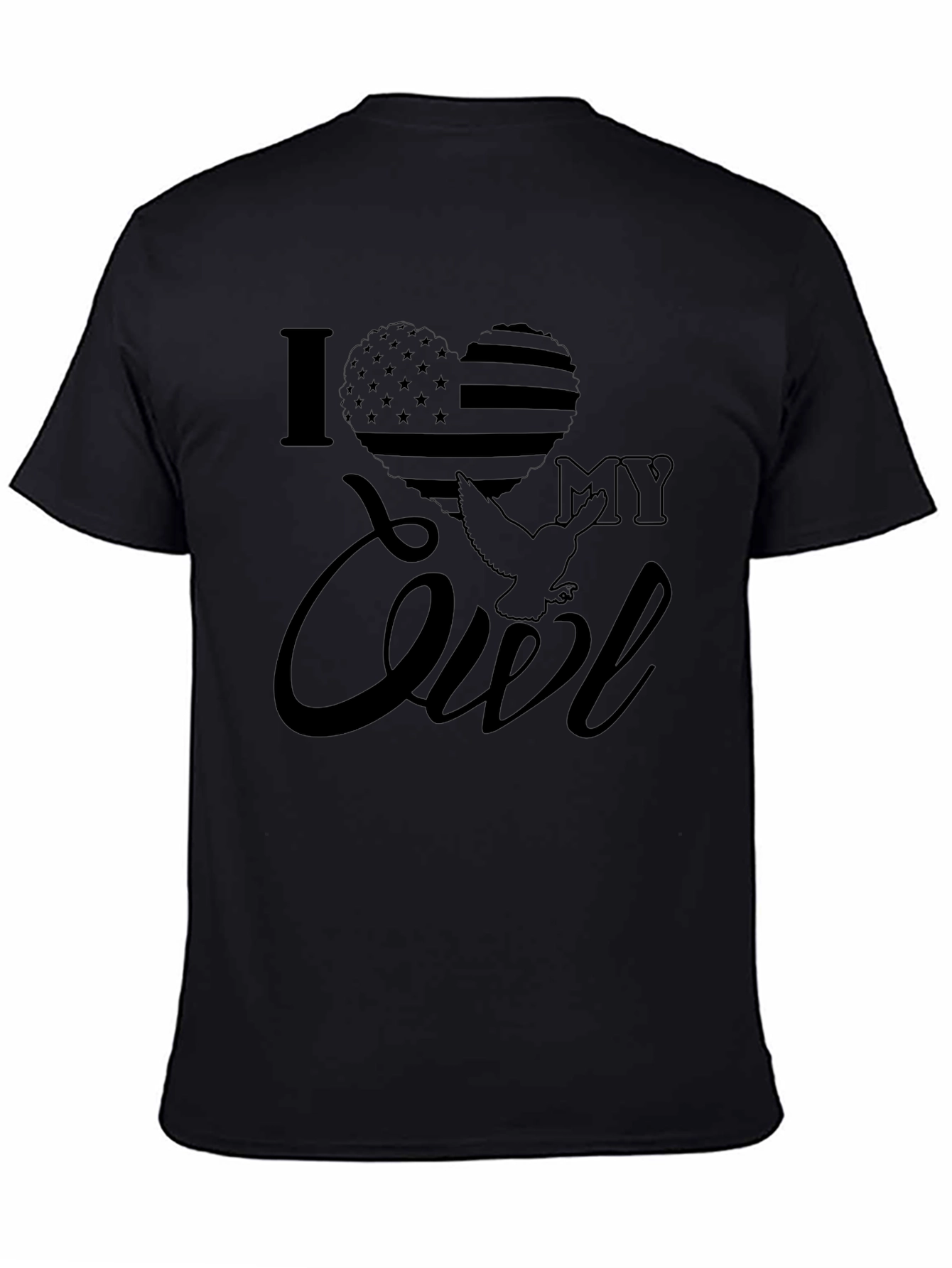 I Love My Owl T-Shirt Patriotic American USA Flag