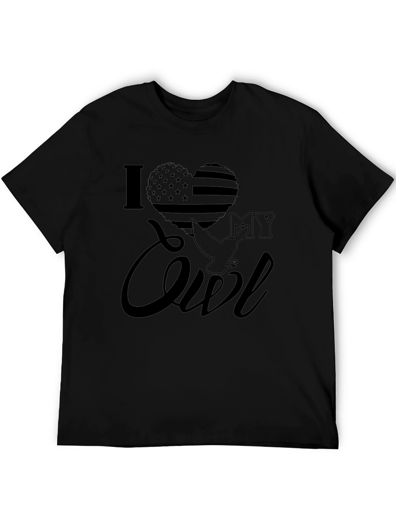 I Love My Owl T-Shirt Patriotic American USA Flag