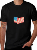 American Flag Graphic Black T-Shirt