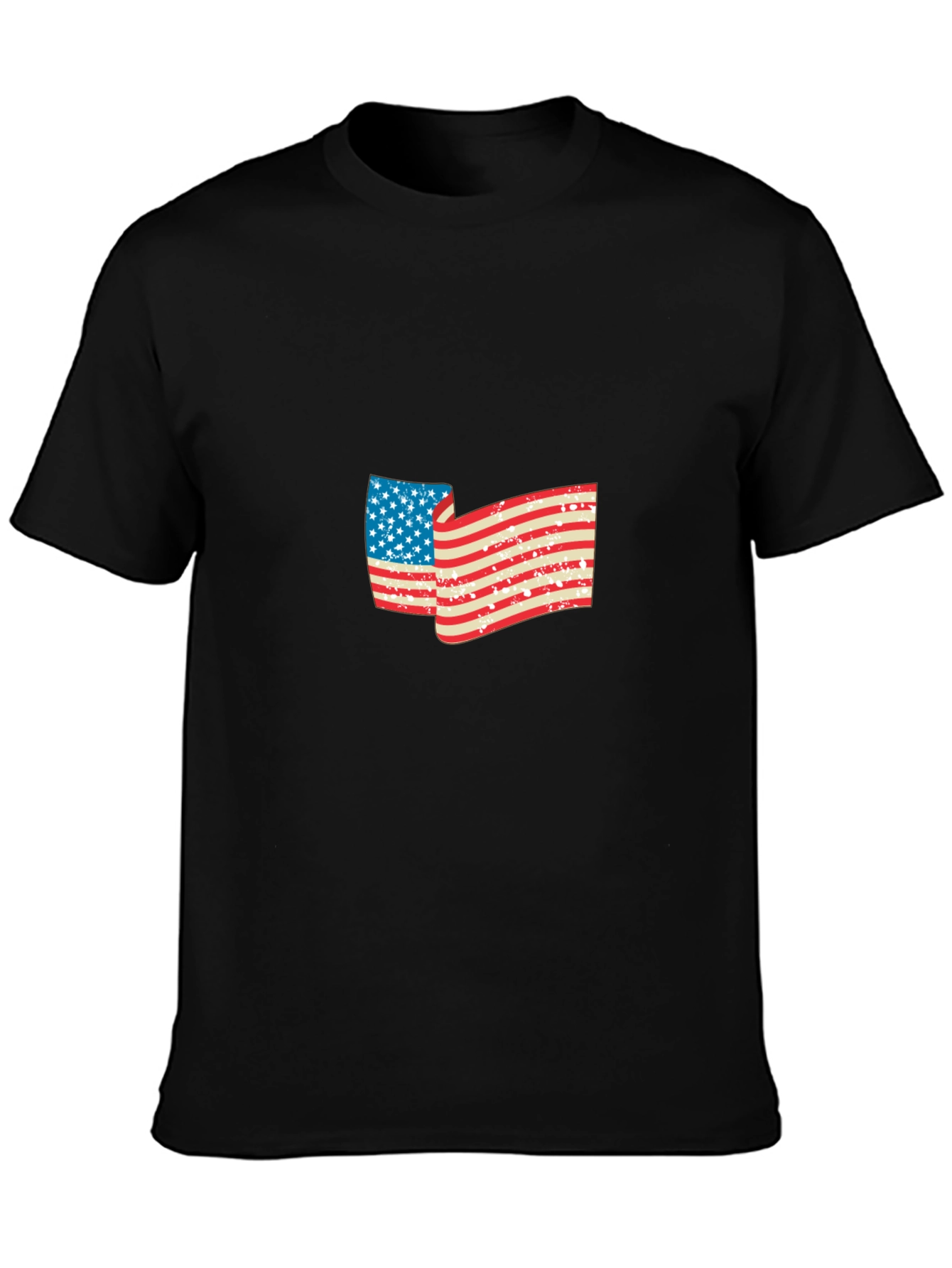 American Flag Graphic Black T-Shirt