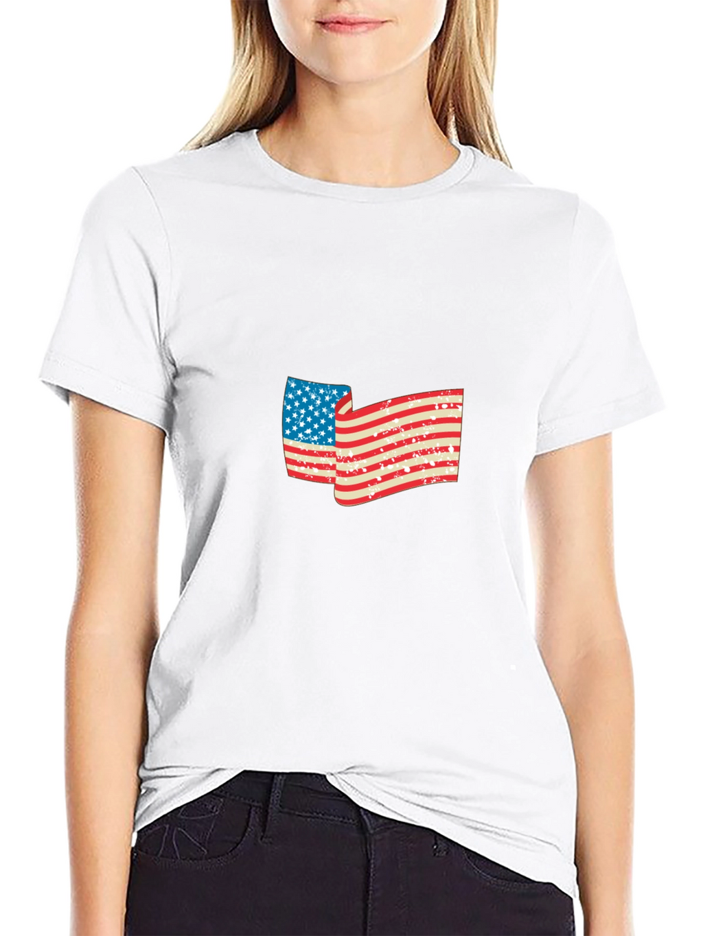 American Flag Graphic Black T-Shirt