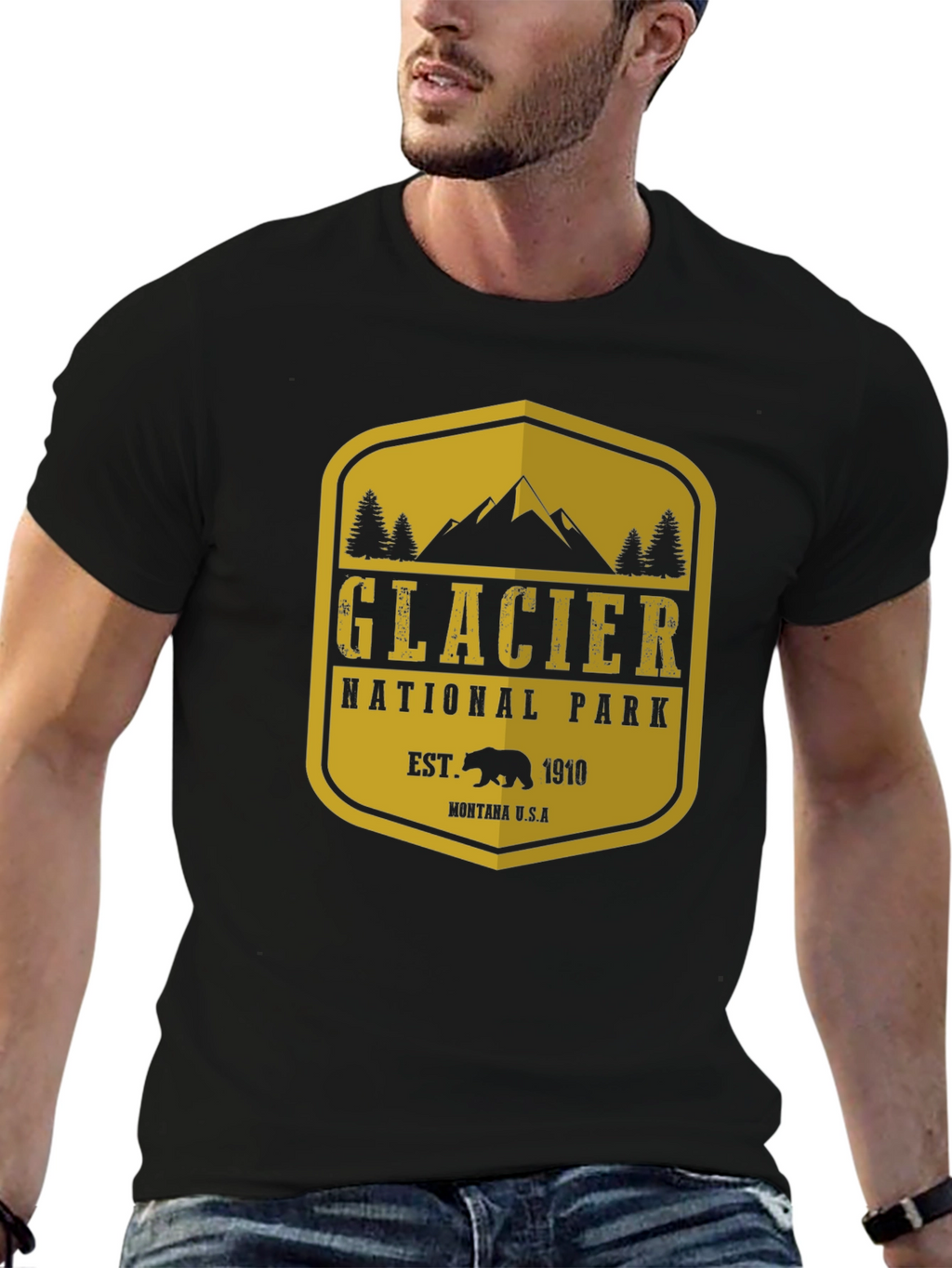 Glacier National Park T-Shirt - Black