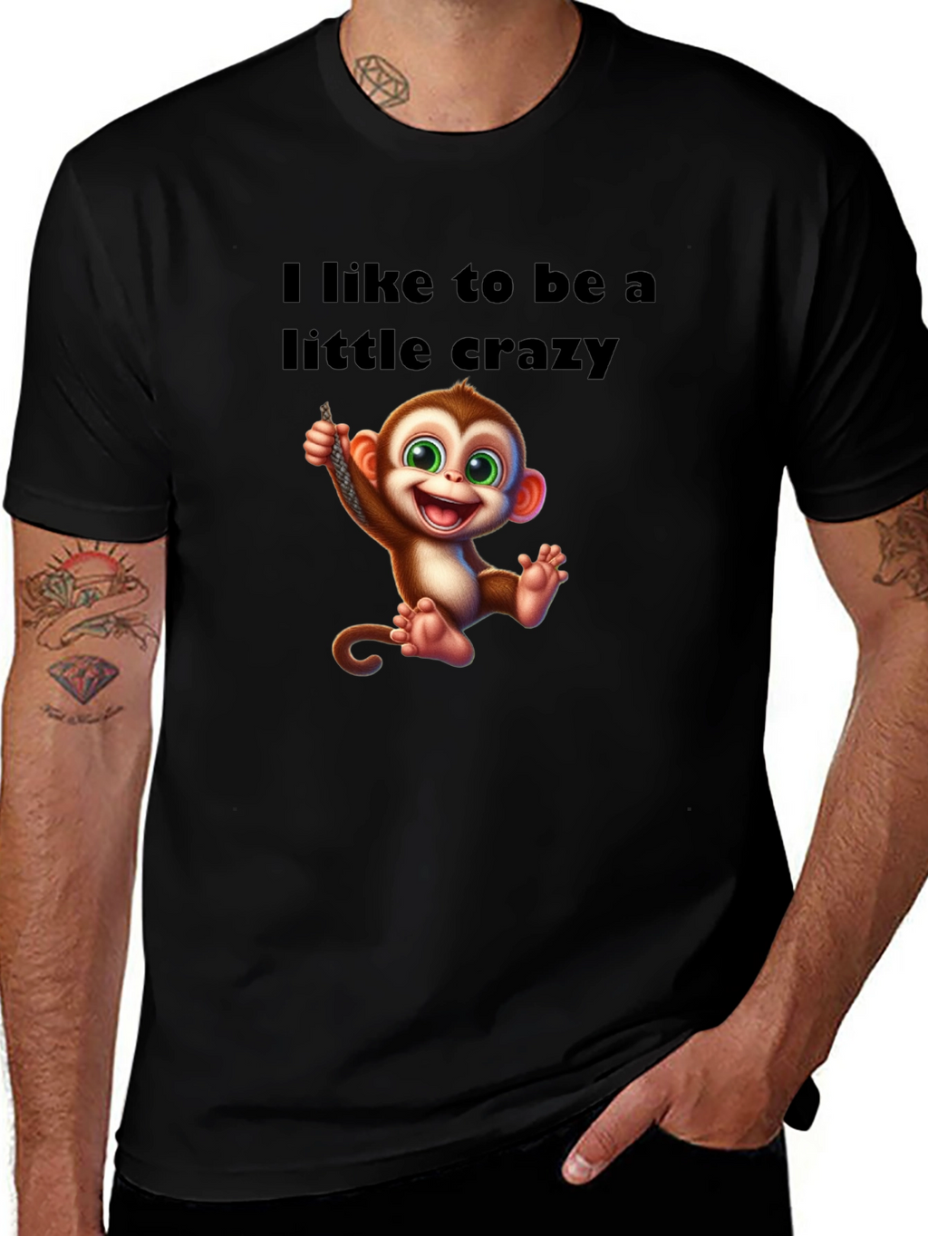 Crazy Monkey Graphic T-Shirt