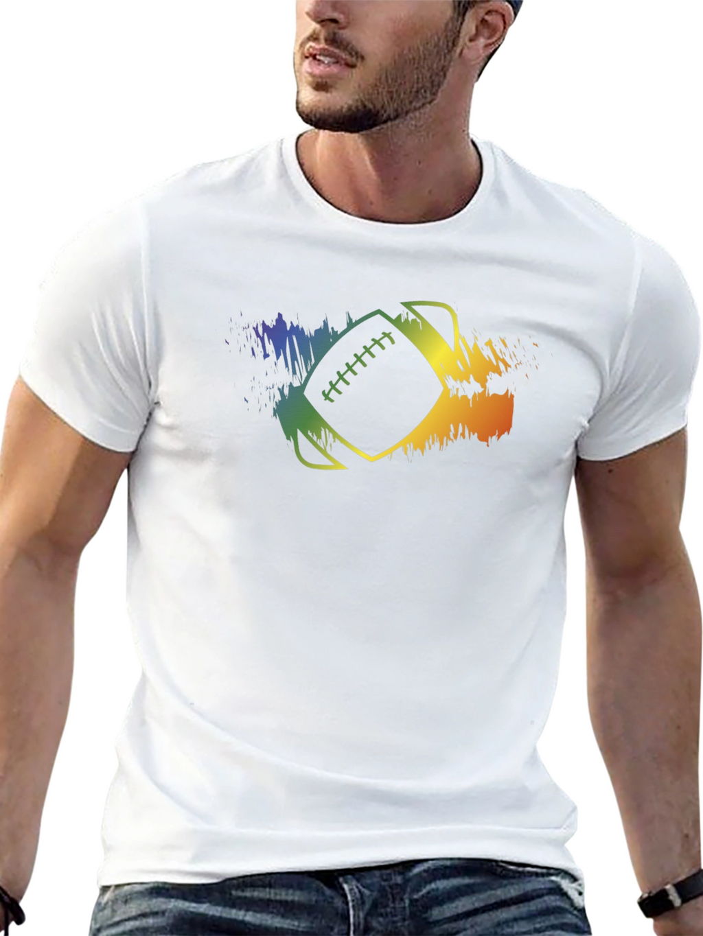 Rainbow Football T-Shirt