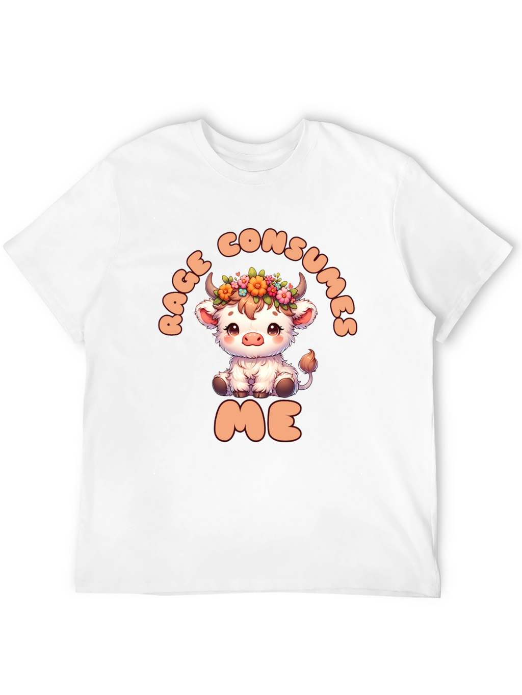 Rage Consumes Me Funny Cow Graphic T-Shirt