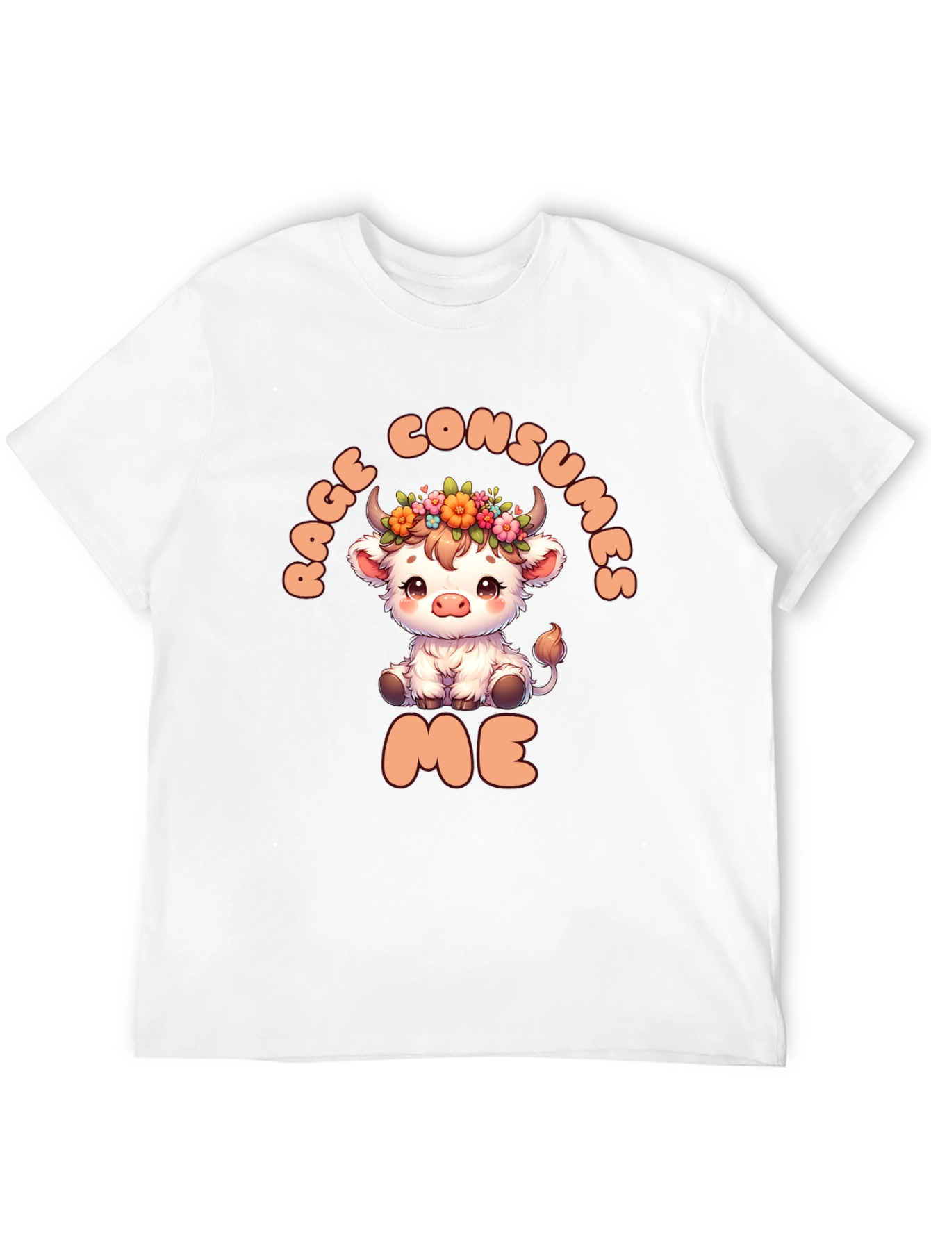 Rage Consumes Me Funny Cow Graphic T-Shirt