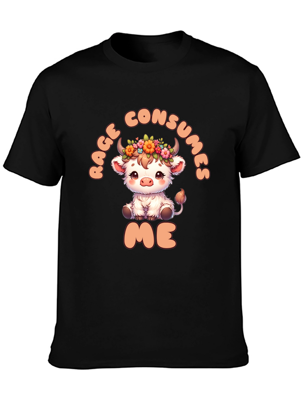 Rage Consumes Me Funny Cow Graphic T-Shirt