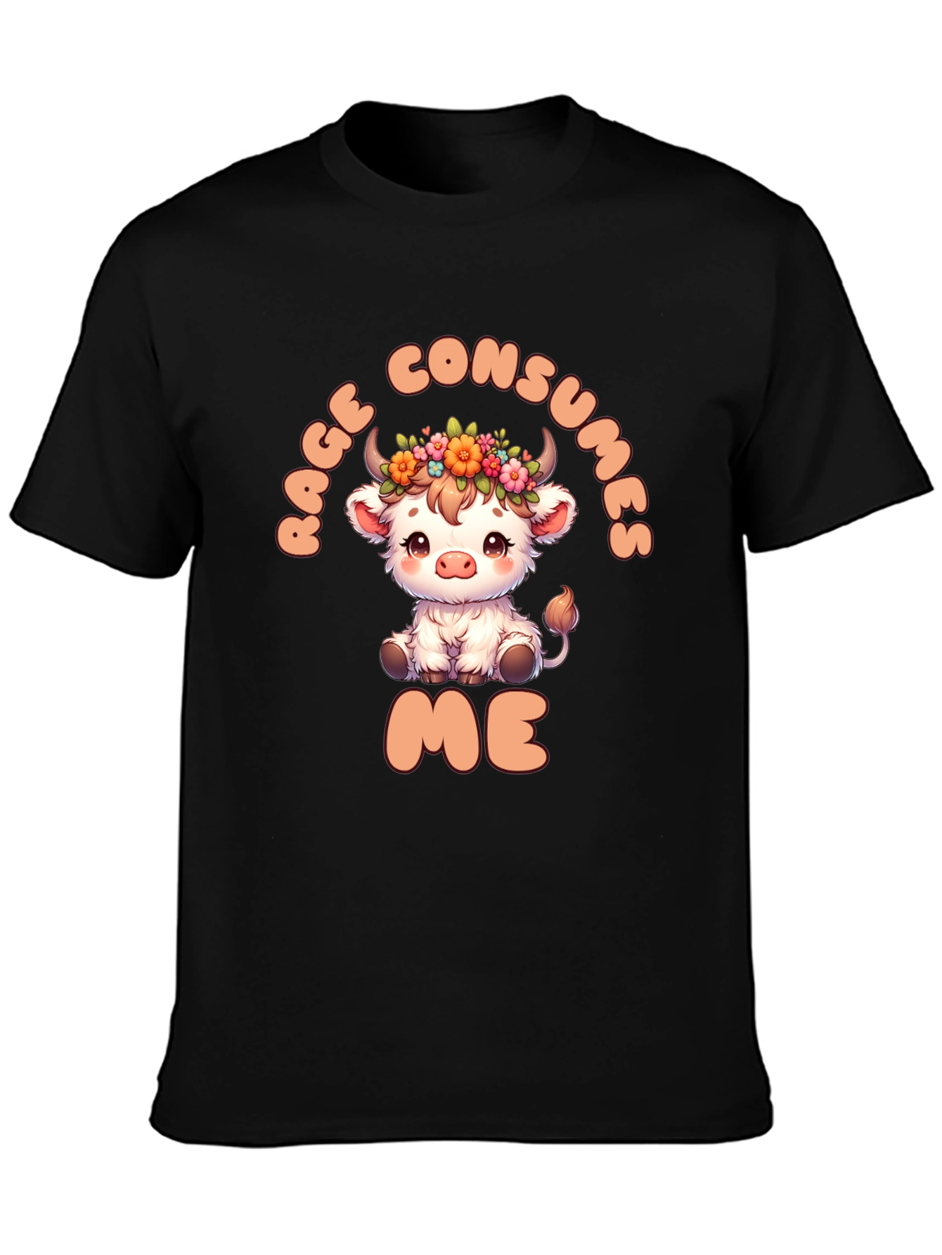 Rage Consumes Me Funny Cow Graphic T-Shirt