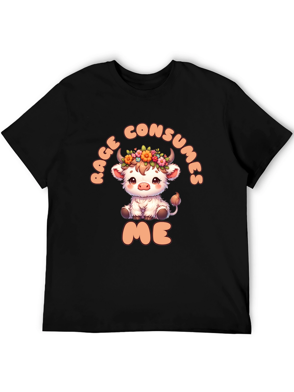 Rage Consumes Me Funny Cow Graphic T-Shirt