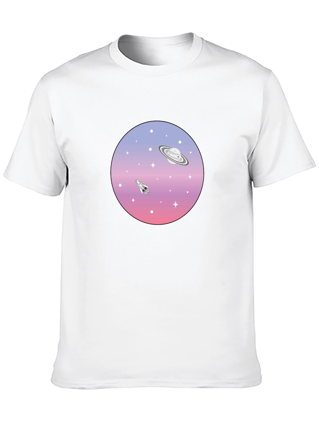 Space Graphic T-Shirt - Saturn Rocket Tee