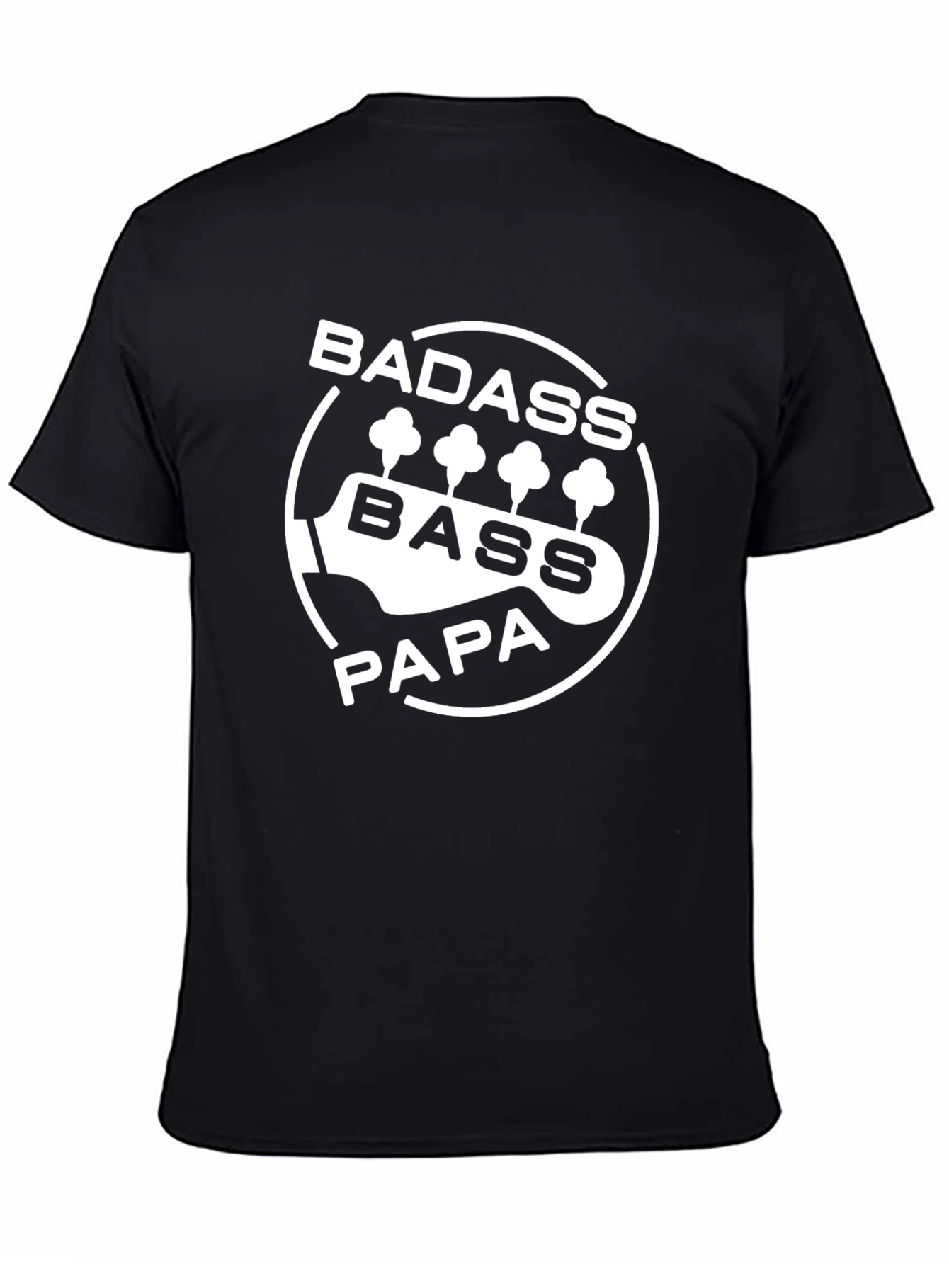 Badass Bass Papa T-Shirt - Cool Musician Dad Tee