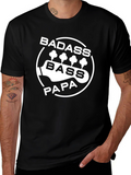 Badass Bass Papa T-Shirt - Cool Musician Dad Tee