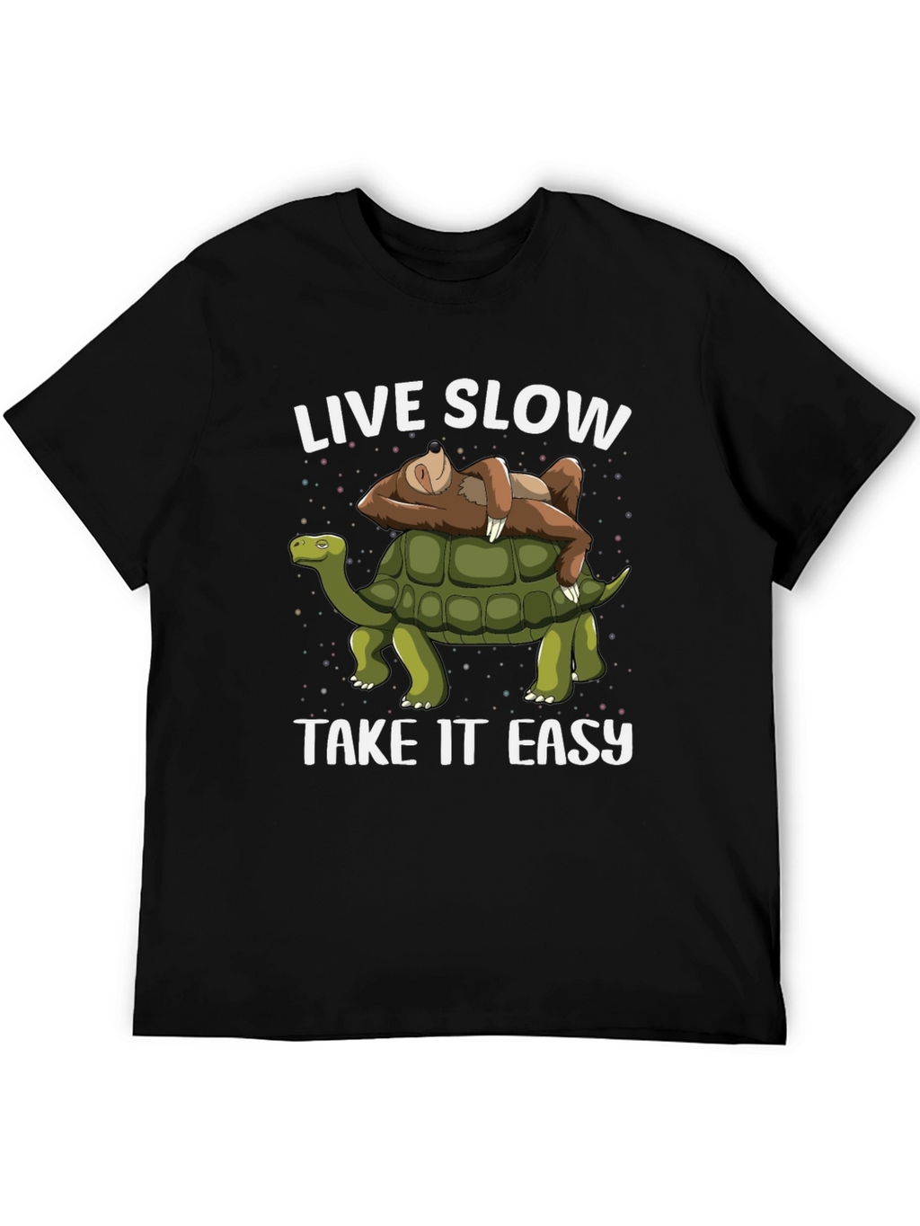 Live Slow Take It Easy Sloth Riding Turtle T-Shirt