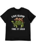 Live Slow Take It Easy Sloth Riding Turtle T-Shirt