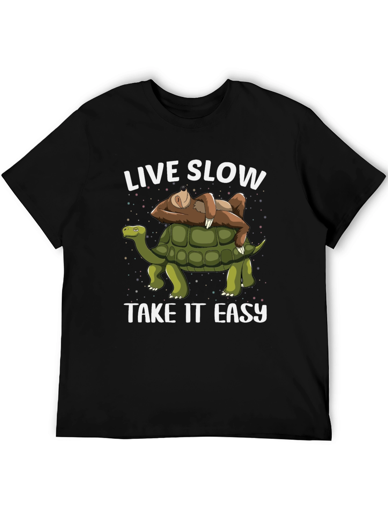 Live Slow Take It Easy Sloth Riding Turtle T-Shirt