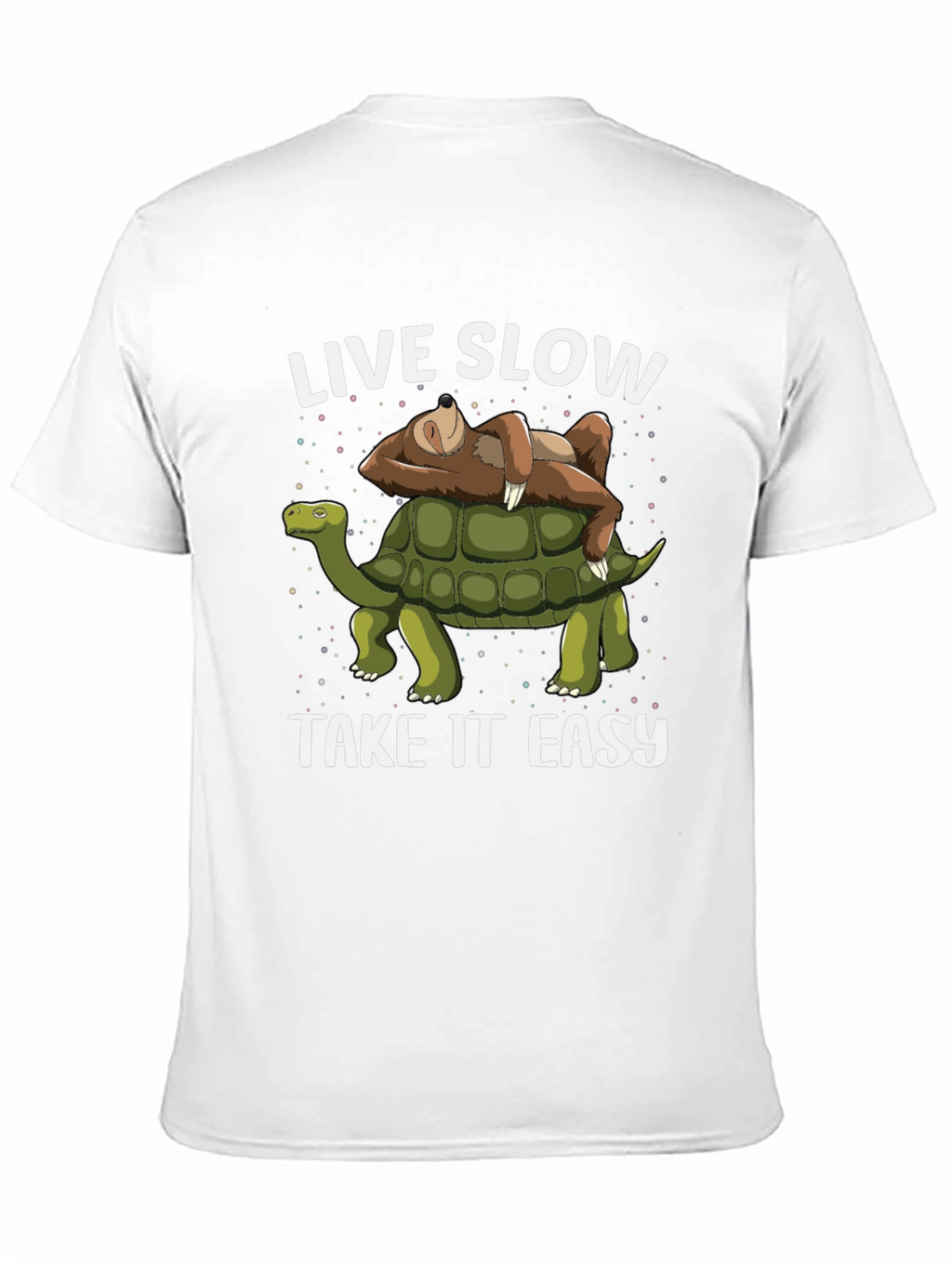 Live Slow Take It Easy Sloth Riding Turtle T-Shirt