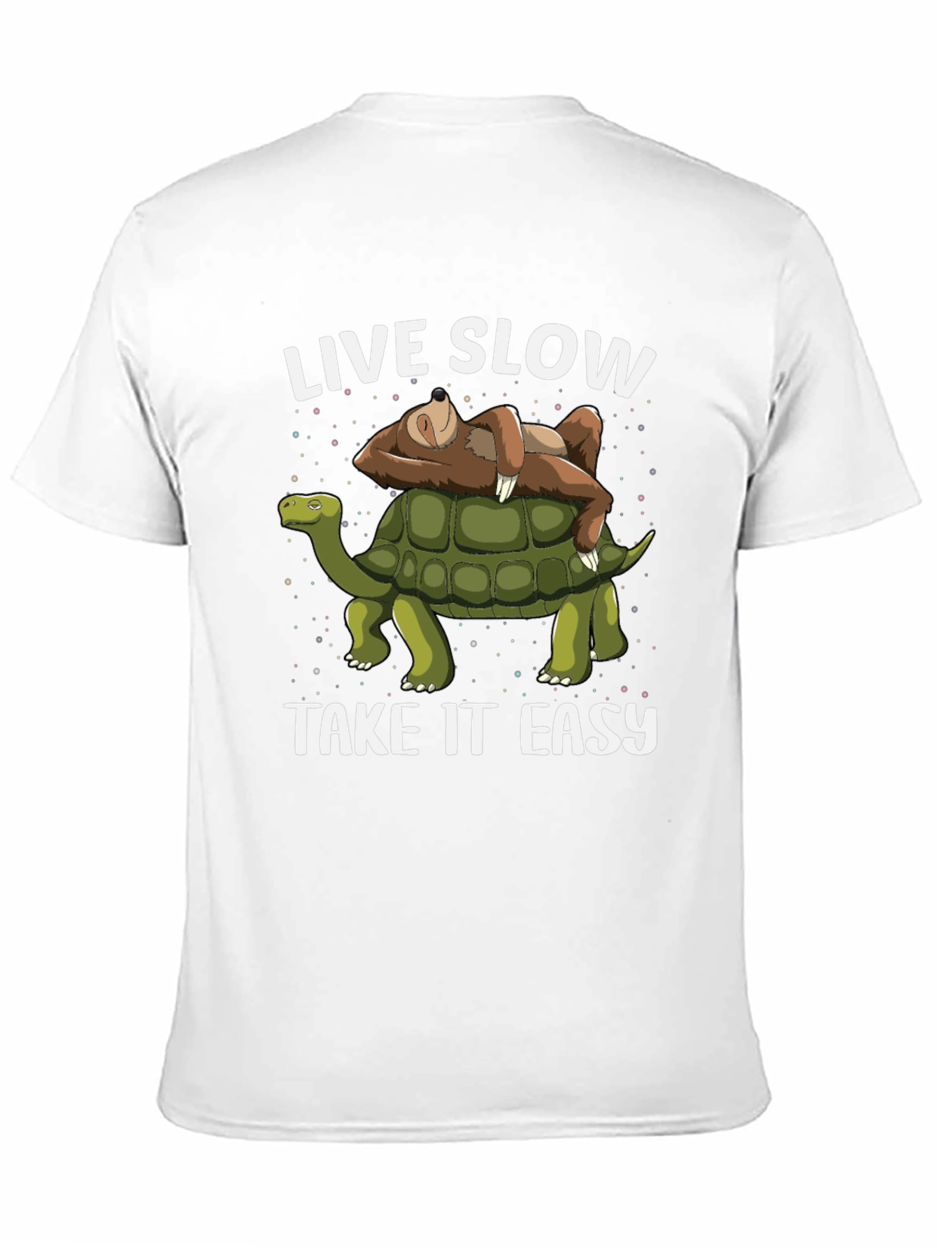 Live Slow Take It Easy Sloth Riding Turtle T-Shirt