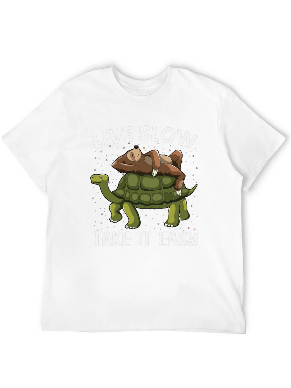 Live Slow Take It Easy Sloth Riding Turtle T-Shirt