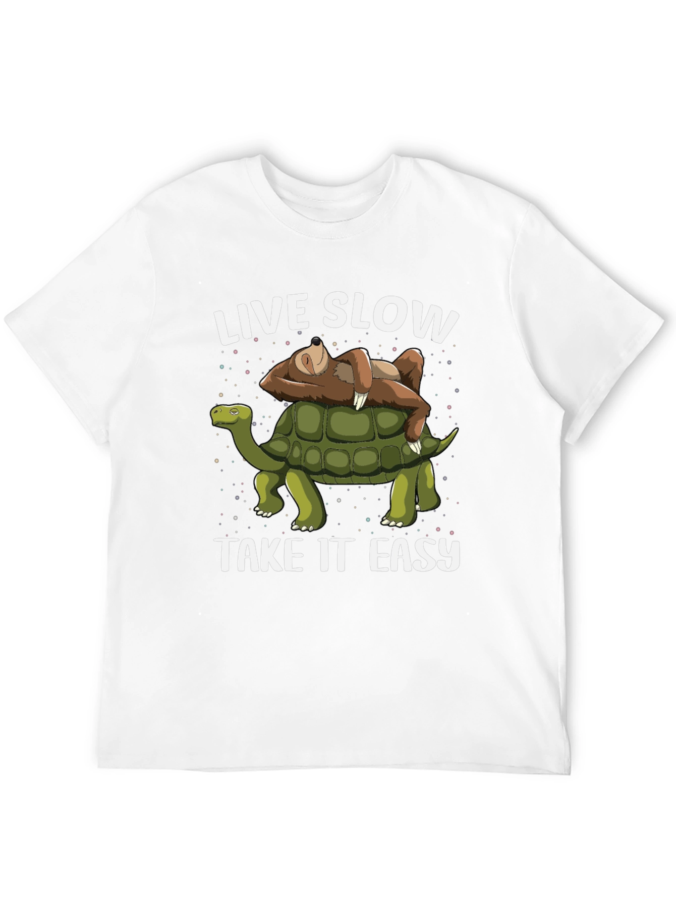 Live Slow Take It Easy Sloth Riding Turtle T-Shirt