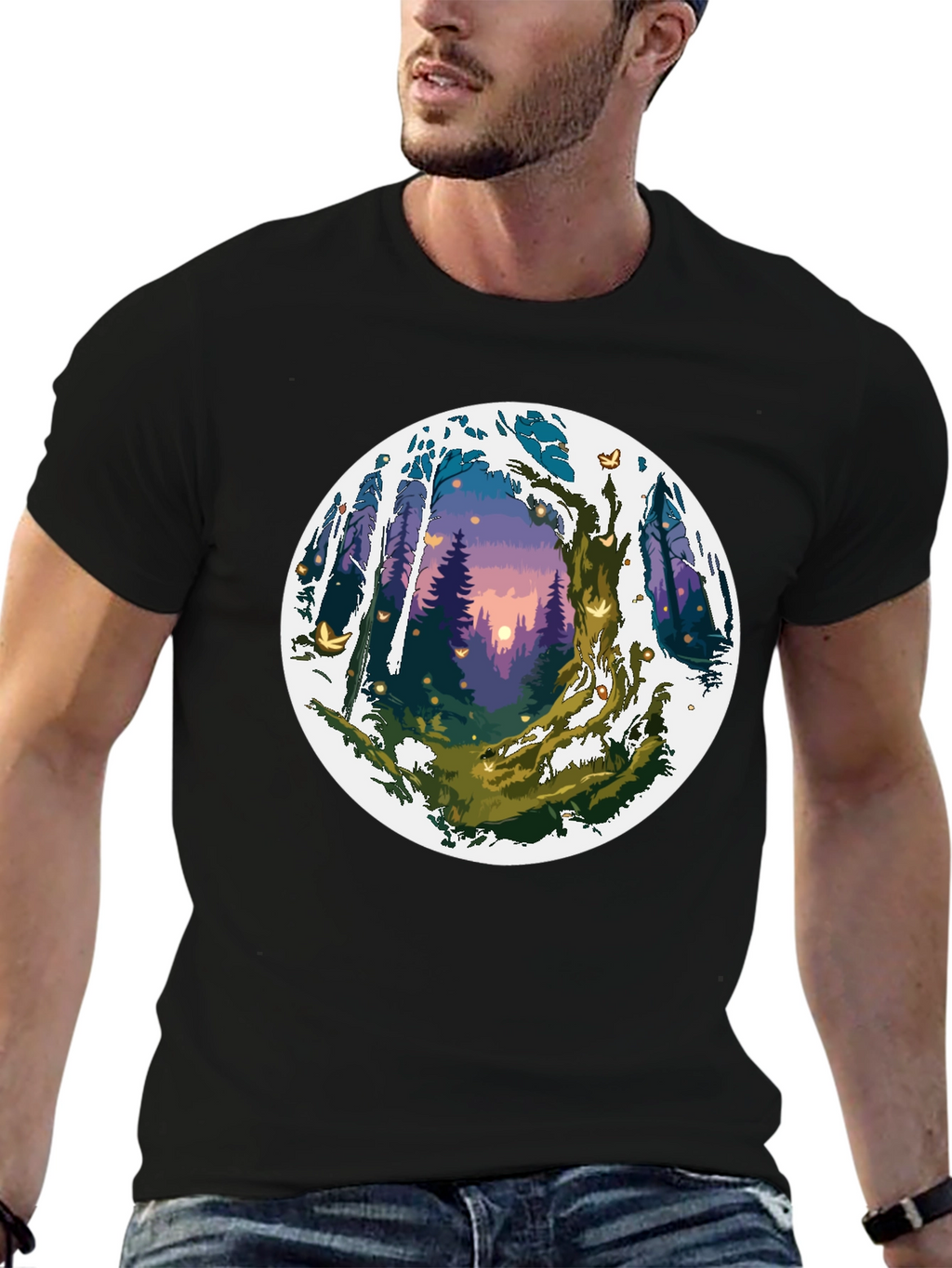 Enchanted Forest Graphic Tee - Unisex Black T-Shirt